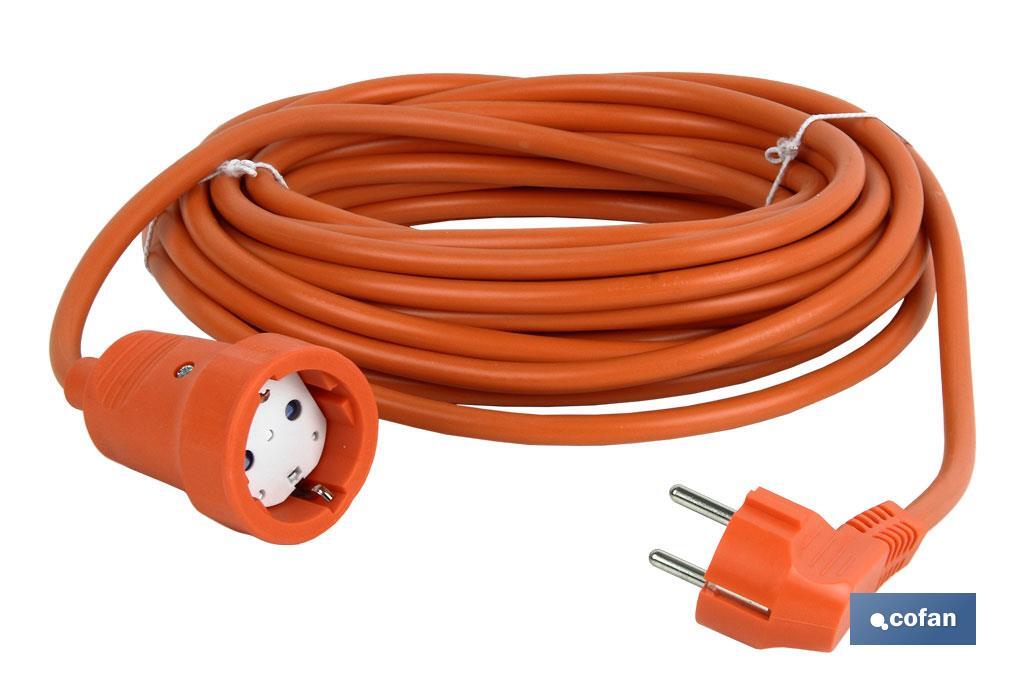 PROLONGADOR BIPOLAR CON T/T LATERAL 16A250V CABLE 10M NARANJA