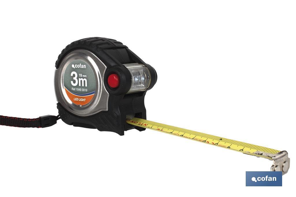 FLEXÓMETRO SUPER IMÁN Y LED 25 MM X 8 M