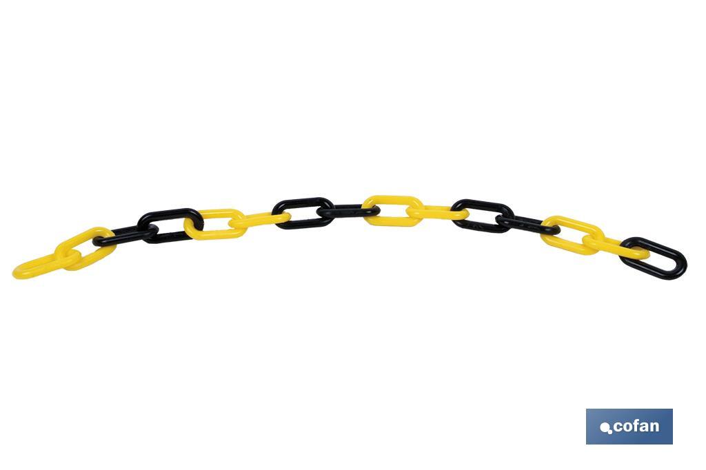 CADENA DE PLÁSTICO 8MM 30 MTS (AMARILLO/NEGRO) (PACK: 1 UDS)