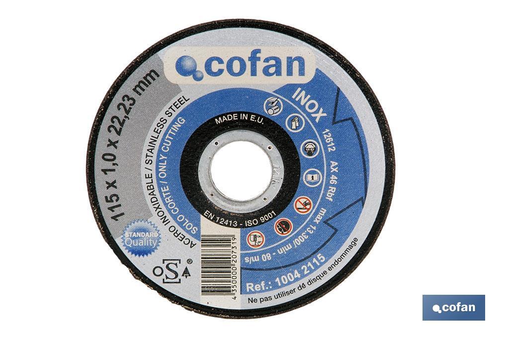 DISCO CORTE - 230X3,0X22,23 METAL STAND. (PACK: 1 UDS) DISCO CORTE - 230X3,0X22,23 METAL STAND. (PACK: 1 UDS)