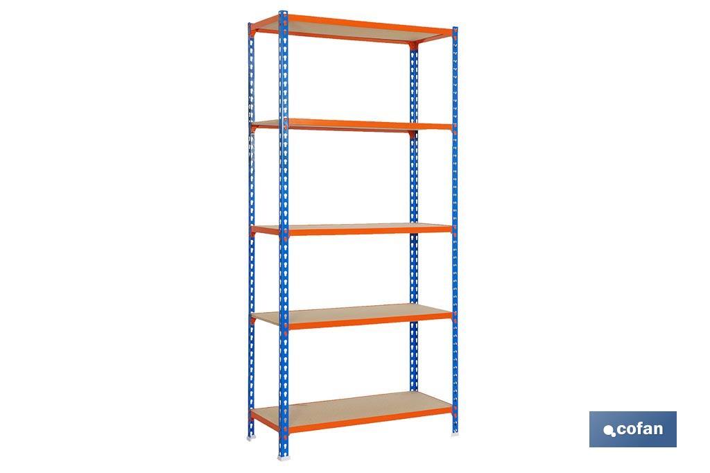 ESTANTERÍA AZUL/NARANJA 5 BALDAS DE MADERA 2000 X 1000 X 500 MM (PACK: 1 UDS) ESTANTERÍA AZUL/NARANJA 5 BALDAS DE MADERA 2000 X 1000 X 500 MM (PACK: 1 UDS)