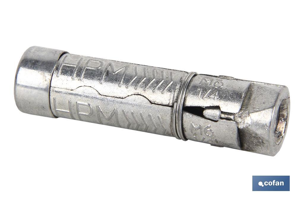 CUERPO ANCLAJE ZAMAK HPM M-6x45 (PACK: 100 UDS) CUERPO ANCLAJE ZAMAK HPM M-6x45 (PACK: 100 UDS)