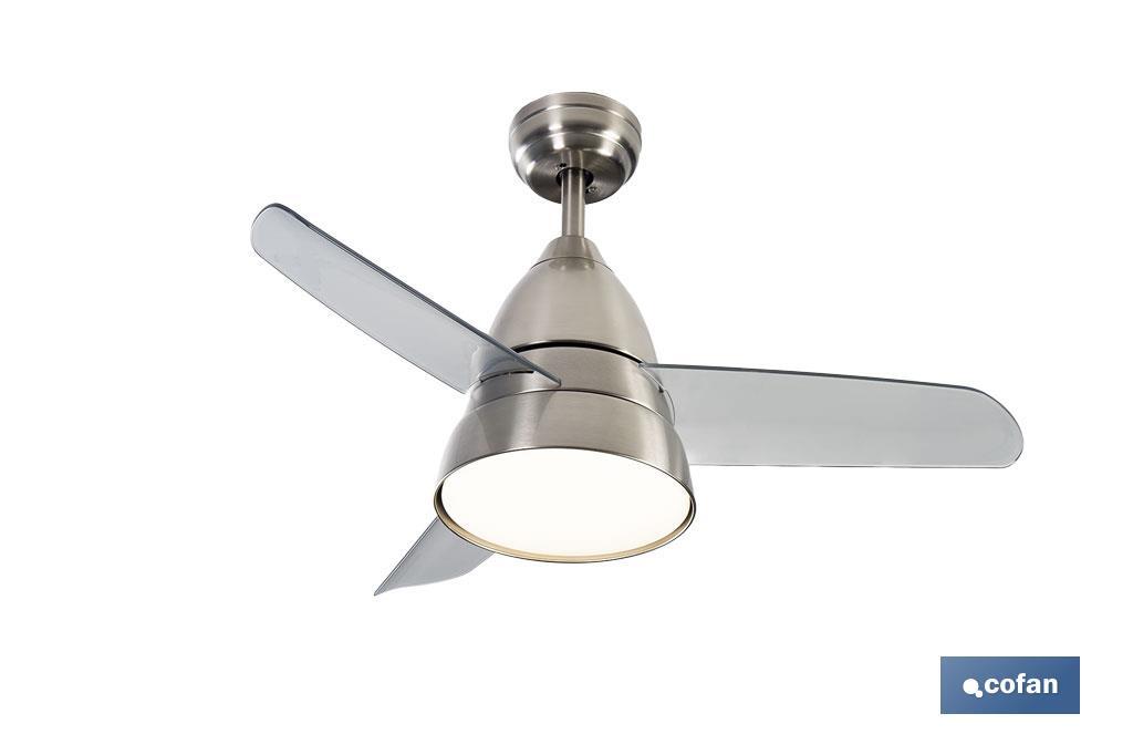 VENTILADOR DE TECHO ACERO LUZ LED 92 CM 55 W (PACK: 1 UDS)