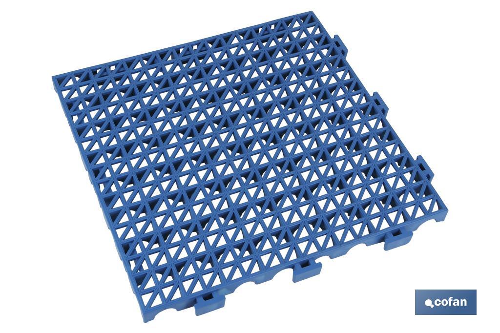 SET DE 4 UDS. LOSETA ALVEOLADA AZUL DE PVC 33 X 33 X 2 CM (PACK: 1 UDS)