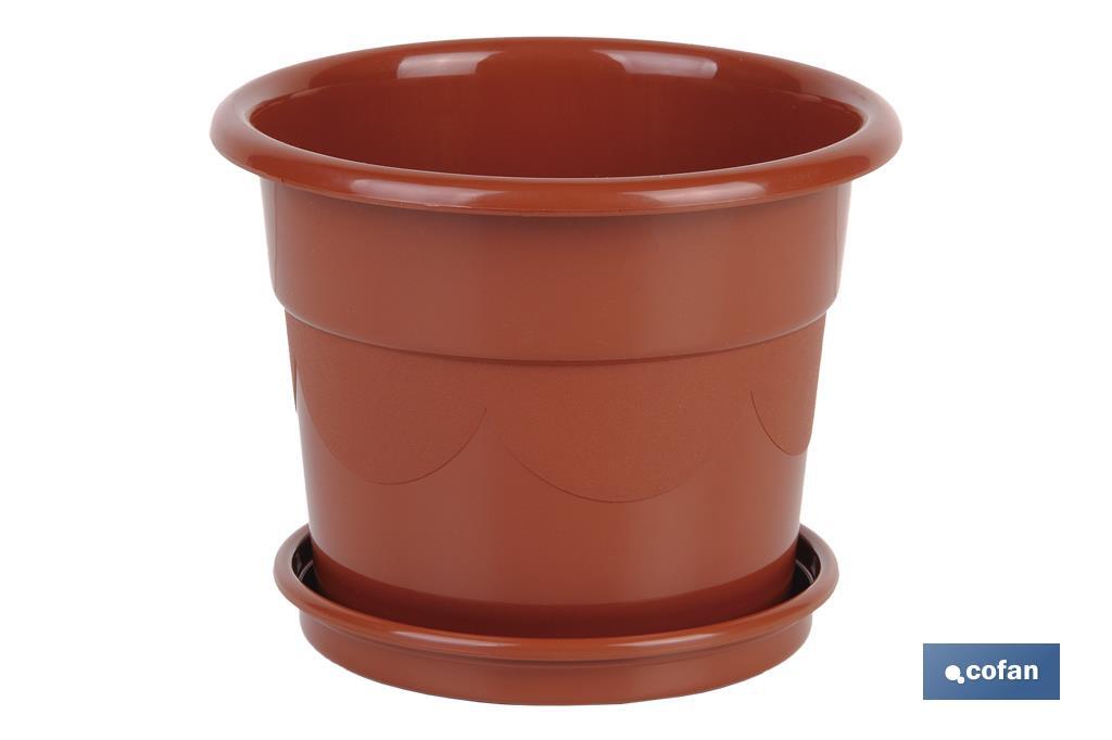 MACETA DALIA COLOR MARRON 17X14+ PLATO 14.5cm venta unitaria (PACK: 1 UDS) MACETA DALIA COLOR MARRON 17X14+ PLATO 14.5cm venta unitaria (PACK: 1 UDS)