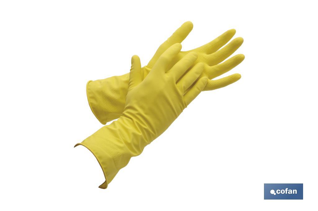 GUANTE LATEX AMARILLO FLOCADO T 6 (PACK: 12 UDS)