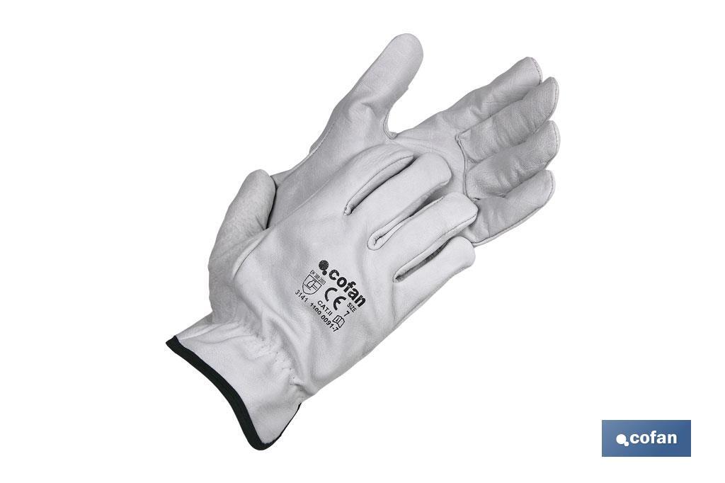 GUANTES PIEL VACUNO GRIS T-11 (PACK: 12 UDS)