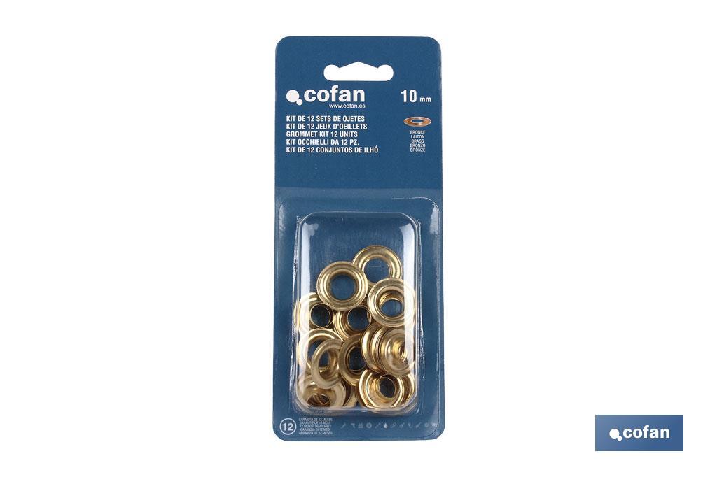 KIT DE 12 SETS DE OJETES 10 MM (PACK: 1 UDS)