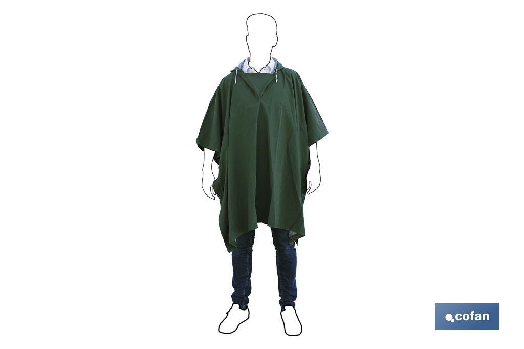 PONCHO DE AGUA VERDE PVC/POLIESTER TALLA ÚNICA