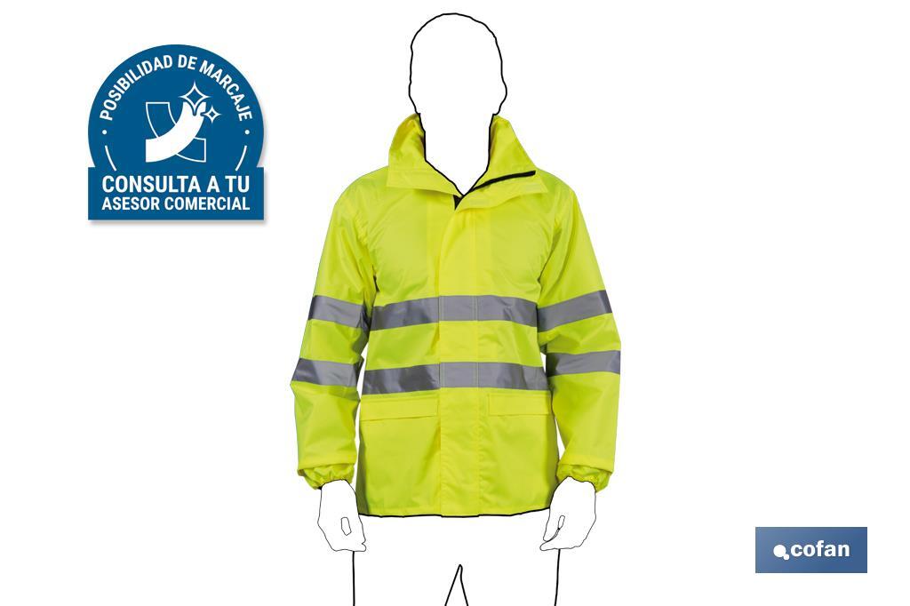 CHAQUETA DE LLUVIA DE ALTA VISIBILIDAD MODELO PÓLUX AMARILLA TALLA XXXL (PACK: 1 UDS)