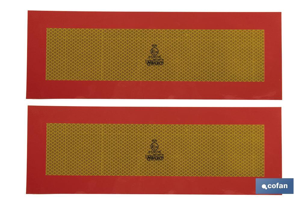 PACK 2 UDS PLACA ADHESIVA V-6 VEHÍCULO LARGO 565 X 200 MM
