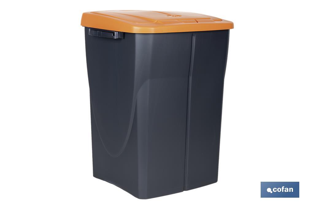 CUBO DE BASURA PARA RECICLAR 45 LITROS  COLOR NARANJA 36.5 X 36 X 51  CM (PACK: 1 UDS)