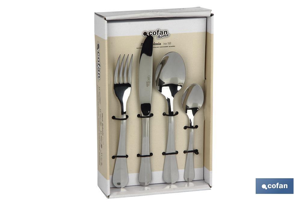 CUBERTERIA INOX MODELO BOLONIA 24 pcs C-18/0 2 mm