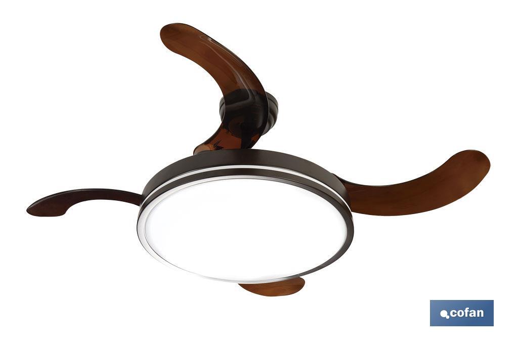 VENTILADOR DE TECHO ASPAS DESPLEGABLES Y LUZ LED 106CM 65 W