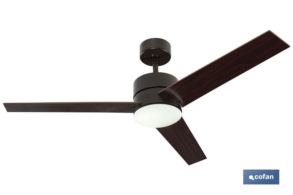 VENTILADOR DE TECHO LUZ LED  MADERA 132 CM 55 W
