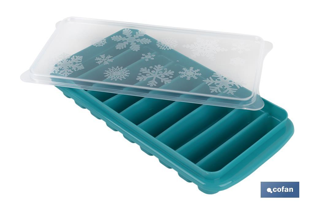 CUBITERA HIELO CON TAPA MODELO EVEREST COLOR TURQUESA 12.5X26X4CM VENTA UNITARIA (PACK: 1 UDS)