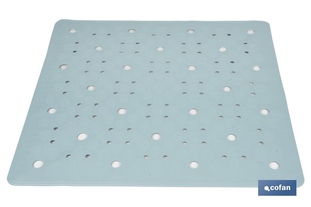 ALFOMBRA ANTIDESLIZANTE CON VENTOSAS BAÑERA/ DUCHA AZUL CLARO 53 X 53 cm (PACK: 1 UDS)