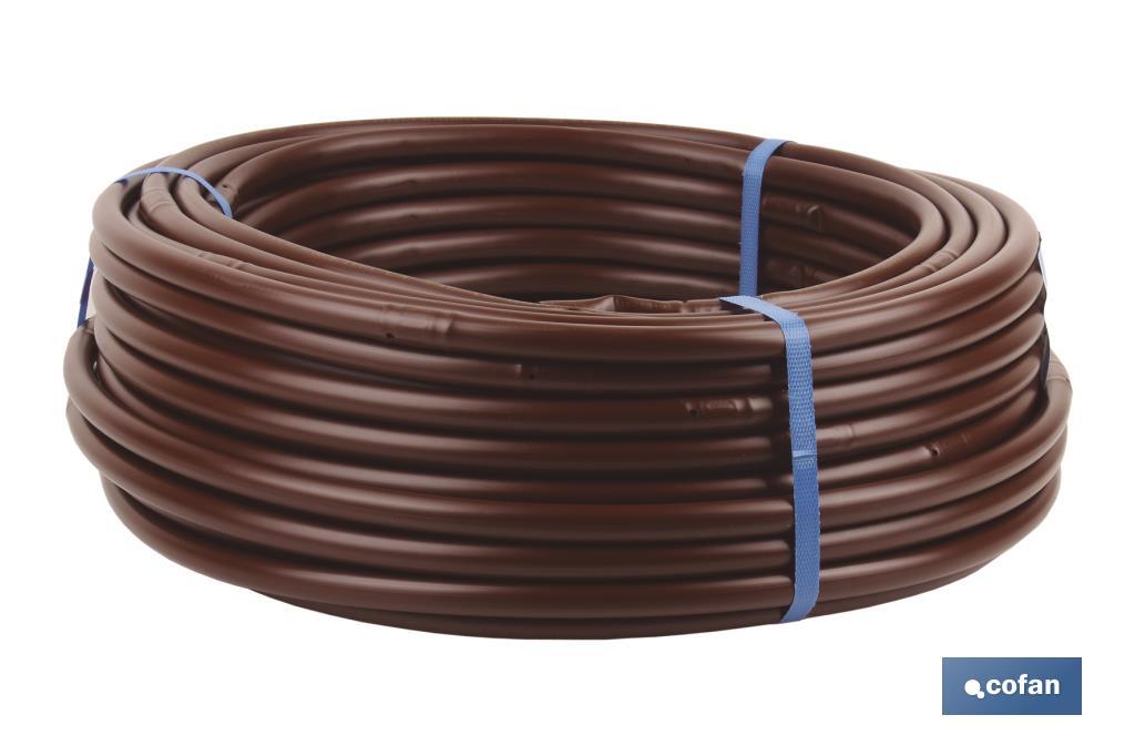 TUBO 25M RIEGO GOTEO MARRON (Gotero a 0,33m) Ø16MM (PACK: 1 UDS)