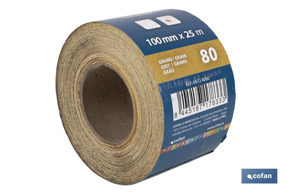 ROLLO LIJA DE PAPEL 100 X 25 M. G.80 (PACK: 1 UDS) ROLLO LIJA DE PAPEL 100 X 25 M. G.80 (PACK: 1 UDS)