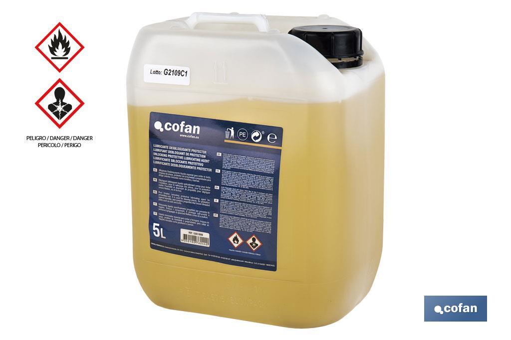 LUBRICANTE DESBLOQUEANTE PROTECTOR COFAN 5 L (PACK: 1 UDS) LUBRICANTE DESBLOQUEANTE PROTECTOR COFAN 5 L (PACK: 1 UDS)