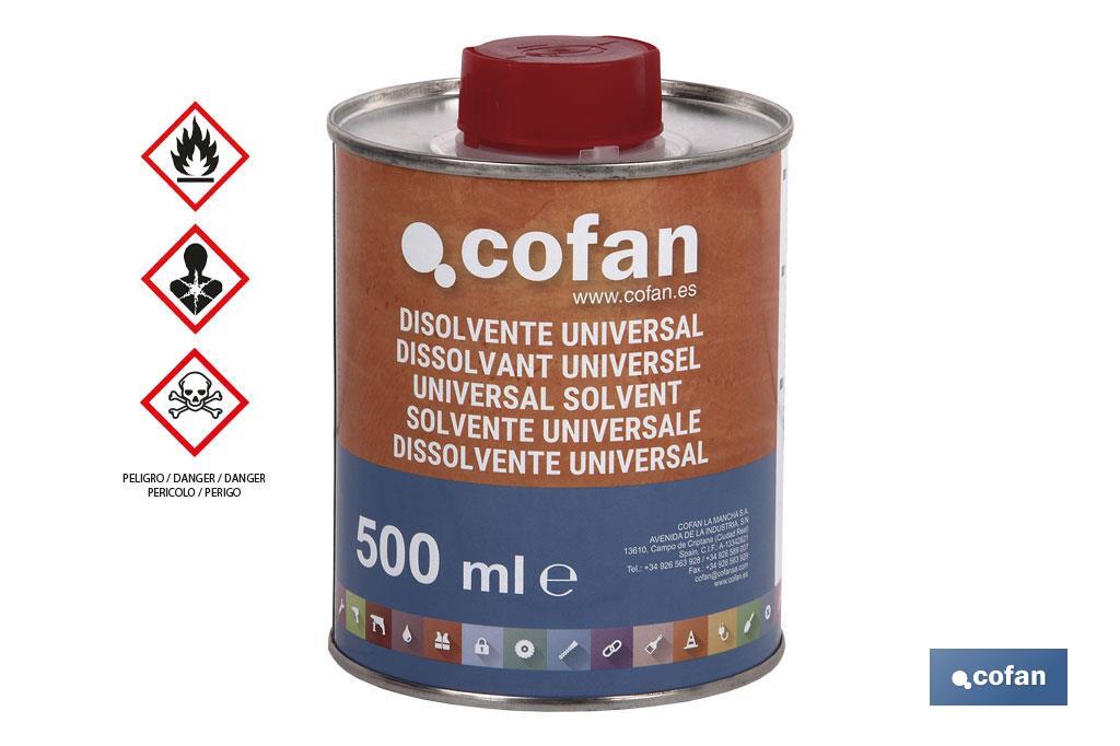 DISOLVENTE UNIVERSAL COFAN (500ML) (PACK: 1 UDS) DISOLVENTE UNIVERSAL COFAN (500ML) (PACK: 1 UDS)