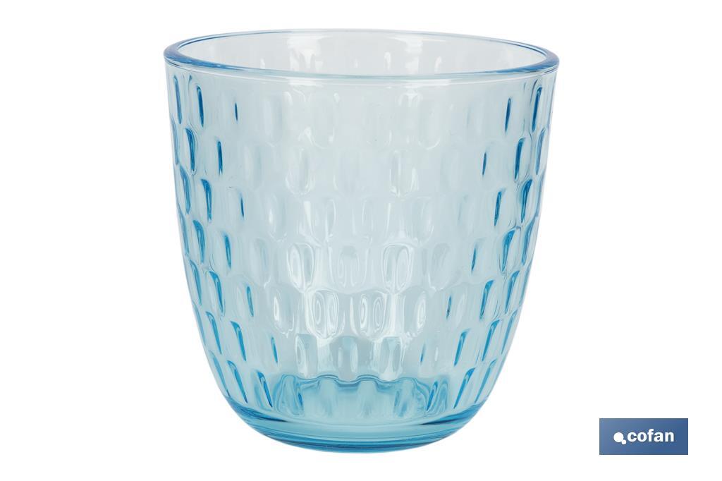 PACK 6 VASOS DE AGUA VIDRIO 29 CL COLOR AZUL MODELO ÓPALO (PACK: 1 UDS)