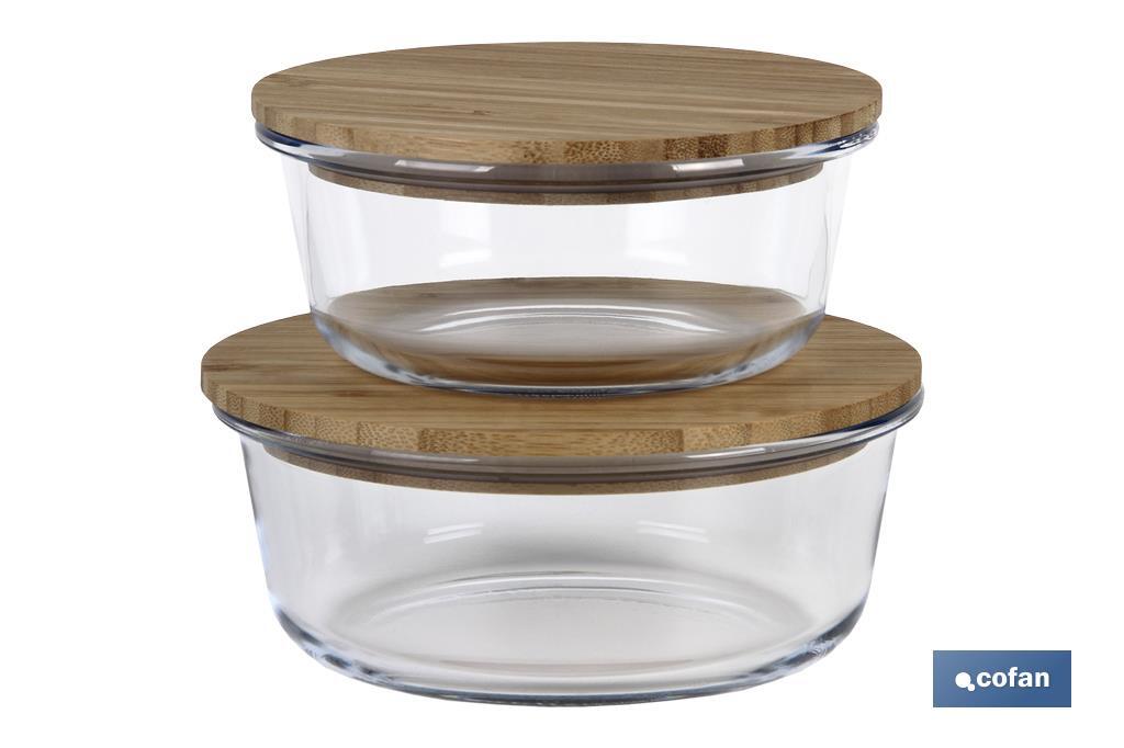 SET DE 2 RECIPIENTES DE BOROSILICATO CON TAPA DE BAMBÚ MODELO PANDA 620 ML - 950 ML (PACK: 1 UDS) SET DE 2 RECIPIENTES DE BOROSILICATO CON TAPA DE BAMBÚ MODELO PANDA 620 ML - 950 ML (PACK: 1 UDS)