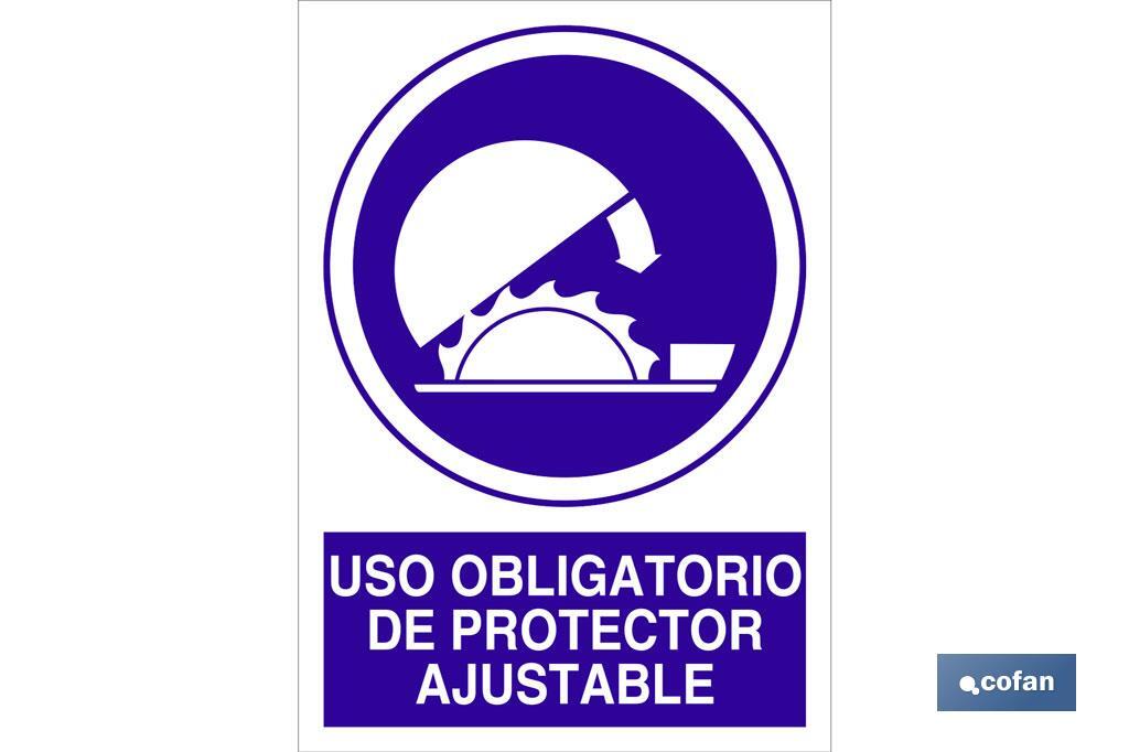 Uso obligatorio de protector ajustable