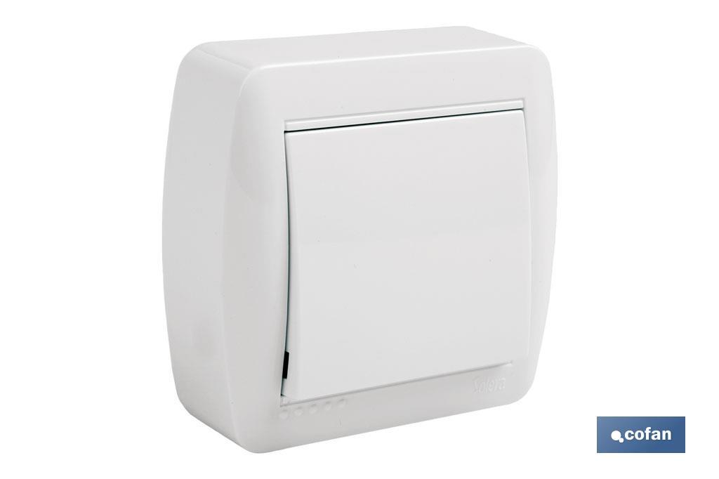 Conmutador - Interruptor de superficie | Modelo Atlantis | Color blanco | 10 A - 250 V